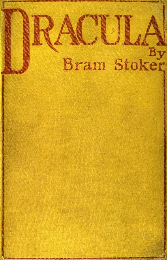 Publisher's yellow cloth cover, first edition of Dracula by Bram Stoker, Archibald Constable and Company, Westminster, 1897